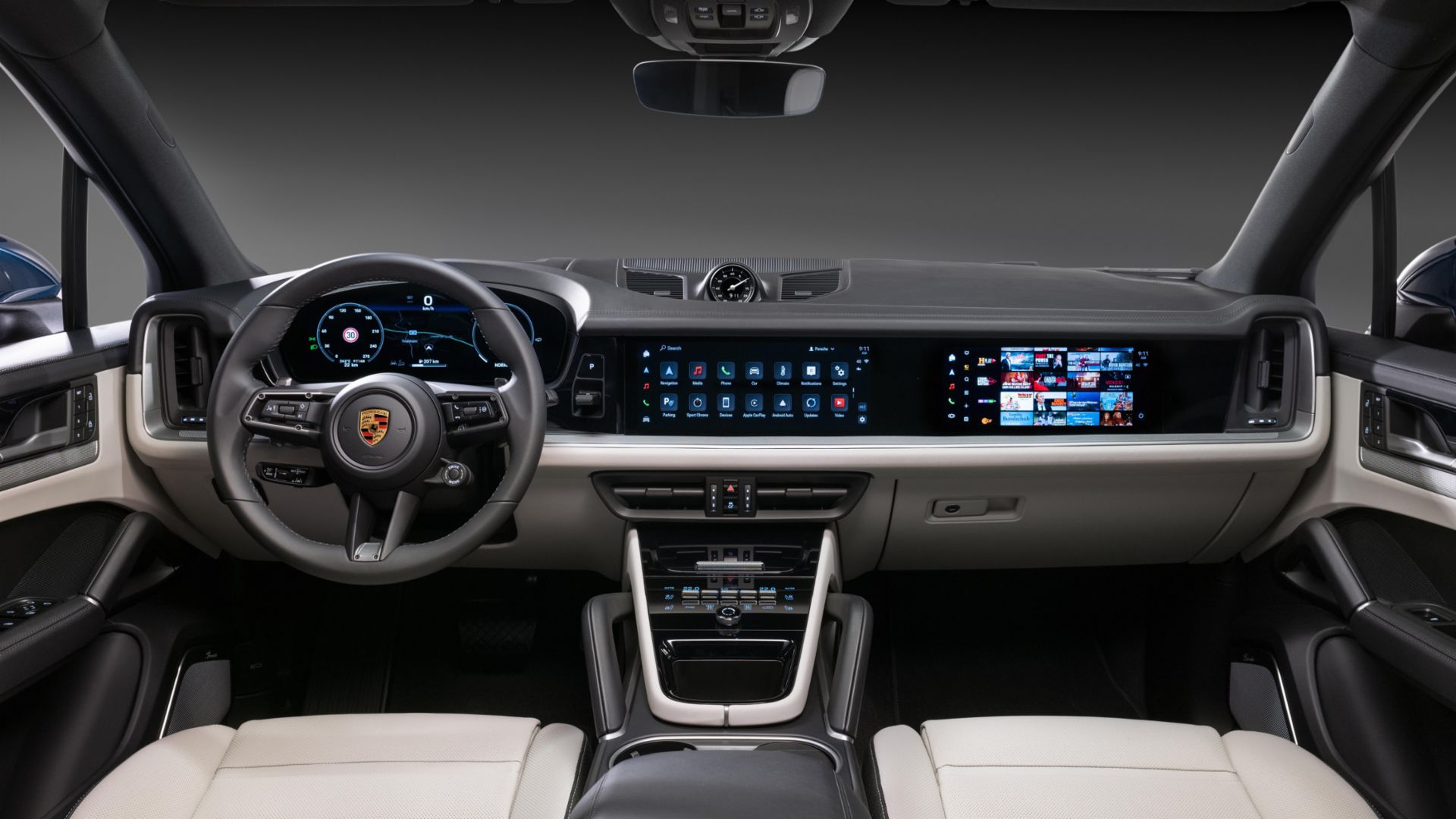 Porsche instrument cluster UI, 3D rendered